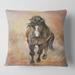 Designart 'Portrait Of Beautiful Chestnut Horse II' Farmhouse Printed Throw Pillow