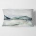 Designart 'Winter Minimalistic Dark Blue Mountain Landscape' Modern Printed Throw Pillow