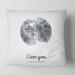 Designart 'Romantic Moon Kiss of Two Lovers' Modern Printed Throw Pillow