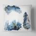 Designart 'Blue and Grey Clouds With Golden Glitter' Modern Printed Throw Pillow