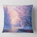 Designart 'Winter Landscape With The RiverOriginal' Lake House Printed Throw Pillow