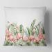 Designart 'Pink Flamingos & Palm Leaves & Tropical Birds' Traditional Printed Throw Pillow