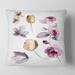 Designart 'Pink and Orange Wildflowers' Traditional Printed Throw Pillow