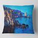 Designart 'Cliffs By The Ocean In The Evening Glow' Nautical & Coastal Printed Throw Pillow