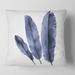 Designart 'Navy Blue Tropical Banana Leaves' Tropical Printed Throw Pillow