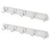 Household Wall Mounted 5 Hooks Towel Hat Coat Hanger Holder Rack 2PCS - Silver Tone - 12" x 1.3" x 1.4"(L*W*H)