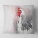 Designart 'White Columbia Brahma Rooster Bird' Traditional Printed Throw Pillow