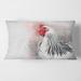 Designart 'White Columbia Brahma Rooster Bird' Traditional Printed Throw Pillow