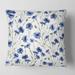 Designart 'Blue Wildflowers With Green Leaves II' Traditional Printed Throw Pillow