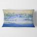 Designart 'Blue Heron On The Lake Shore At Sunset' Traditional Printed Throw Pillow