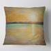 Designart 'Yellow Sunset At The Horizon' Nautical & Coastal Printed Throw Pillow