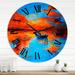 Designart 'Boats Resting On The Water During Warm Sunset VI' Nautical & Coastal wall clock