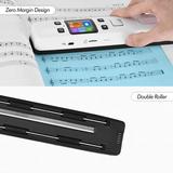 Scanner Portable Handheld Wand Document/ Book/ Images Scanner 1050DPI Resolution High Speed Scanning A4 Size JPEG/ PDF Format Colorful LCD Display for Office Business Reciepts