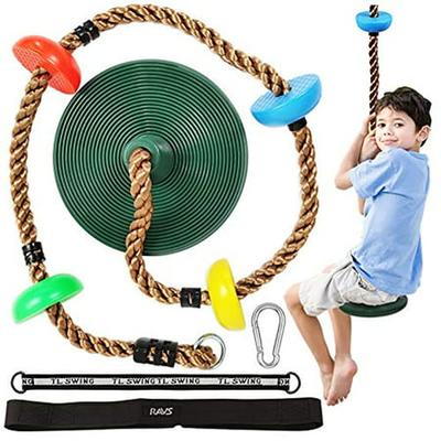 6.5 ft Climbing Rope with Platforms Swing Set Accessories Fun Kids Outdoor Gym 
