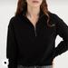 American Eagle Outfitters Tops | American Eagle Cropped Half Zip Up Sweatshirt | Color: Black/Silver | Size: L