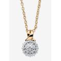 Women's Gold-Plated Diamond Accent Cluster Pendant with 18" Chain by PalmBeach Jewelry in Gold