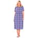 Plus Size Women's Short-Sleeve Seersucker Dress by Woman Within in Tulip Purple Lovely Plaid (Size 22 W)