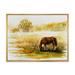 East Urban Home Horse Grazing on a Meadow - Painting on Canvas Metal in Yellow | 24 H x 32 W x 1 D in | Wayfair 3698D515C0FC4D9C96C5C2C3178F1E0A