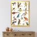 East Urban Home Vibrant Colored Birds Plancard - Print on Canvas Metal in Brown/Green | 40 H x 30 W x 1.5 D in | Wayfair