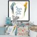 East Urban Home Bird Blue Feather Save the Date - Picture Frame Textual Art on Canvas Canvas, in Blue/Gray/Yellow | 16 H x 16 W x 1 D in | Wayfair