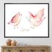 East Urban Home Spring Bird On Blooming Branch w/ Green Leaves - Print on Canvas Metal in Pink | 30 H x 40 W x 1 D in | Wayfair