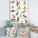 East Urban Home Vibrant Colored Birds Plancard - Print on Canvas Canvas, Wood in Brown/Green | 20 H x 12 W x 1 D in | Wayfair