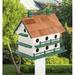 Arlmont & Co. Sion 6 Holes 23 in x 16 in 16 in Amish Handmade Birdhouse Plastic in Brown/Indigo | 23 H x 16 W x 16 D in | Wayfair