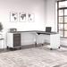 Gracie Oaks Magomed 71.02" Desk Wood in Gray/White | 71.02 W x 71.75 D in | Wayfair 113C963EF3E74AC593250FD178FFF7FE