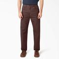 Dickies Men's Relaxed Fit Heavyweight Duck Carpenter Pants - Rinsed Chocolate Brown Size 42 30 (1939)