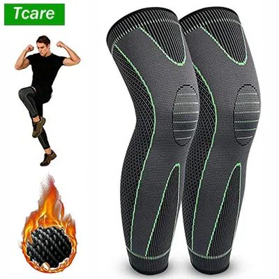 Tcare – genouillère à Compression longue et chaude pour homme et femme protection de soutien du