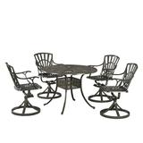 Homestyles Largo Taupe Aluminum 5 Piece Dining Set with Swivel Chairs