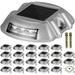 VEVOR Driveway Lights 24-Pack Solar Driveway Lights with Switch Button Solar Deck Lights Waterproof Wireless Dock Lights 6 LEDs for Path Warning Garden Walkway Sidewalk Steps LED Bright White