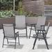 Outsunny Set of 4 Outdoor Folding Chairs for Patio Camping Beach Gray