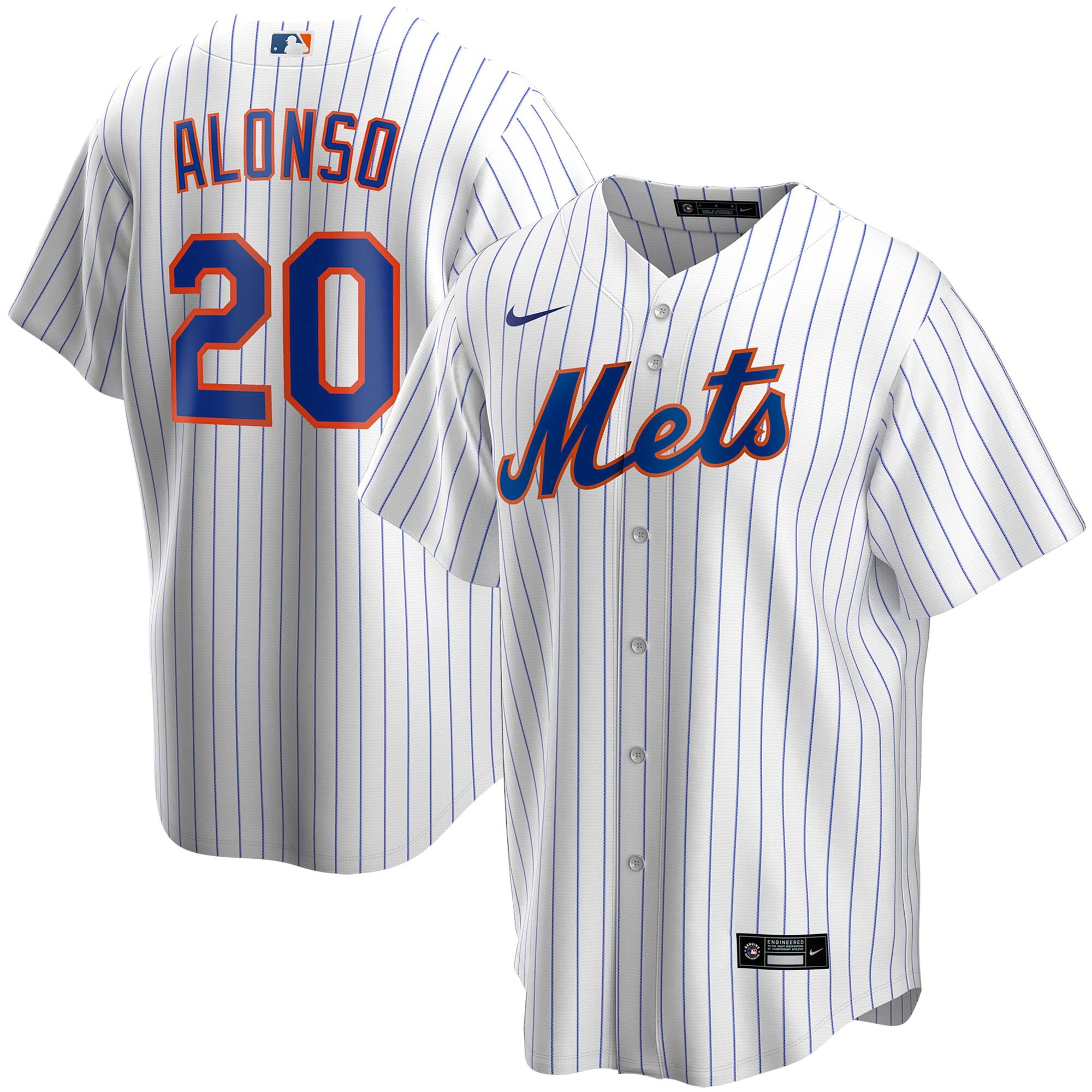New York Mets Nike Offizielle Replica Heim Trikot - Herren mit Aufdruck Alonso 20 Image