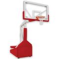 Tempest Triumph Steel-Glass Portable Basketball System With Official Glass Backboard Maroon