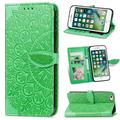 iPhone SE 2020 Case iPhone 8 Cover iPhone 7 Case Allytech Embossed PU Leather Anti-Shock Magnetic Closure Flip Folding Card Holder & Hand Strap Case for iPhone 7/8/ iPhone SE 2nd Gen 2020 Green