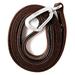 Mighty Paw Leather Dog Leash | 6 Ft Leash. Super Soft Padded Handle Leather Lead with Extra D-Ring for Waste Bags. Strong Climbers Clip Perfect Medium and Large Dog Leash. (Brown)