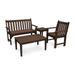 POLYWOOD Vineyard 4-Piece Outdoor Bench, Chair, and Table Set