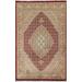 Vegetable Dye Tabriz Mahi Oriental Wool/ Silk Area Rug Hand-knotted - 4'1" x 6'4"