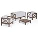 Brava Outdoor Acacia Wood 5-piece Chat Set by Christopher Knight Home