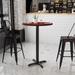 30'' Round Laminate Table Top with 22'' x 22'' Bar Height Table Base