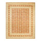 Overton Hand Knotted Wool Vintage Inspired Traditional Mogul Brown Area Rug - 8' 1" x 10' 1"