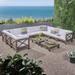 Brava Outdoor 12-Piece Acacia Wood Sectional Sofa Set with Coffee Tables by Christopher Knight Home