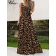 Celmia – robe longue de soirée élégante sans manches Sexy style bohème imprimé léopard tenue