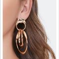 Zara Jewelry | Gold Dangling Hammered Hoop Earrings | Color: Gold | Size: Os