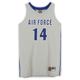 Air Force Falcons Nike Team-Issued #14 Gray Alternate Jersey from the Basketball Program - Size M