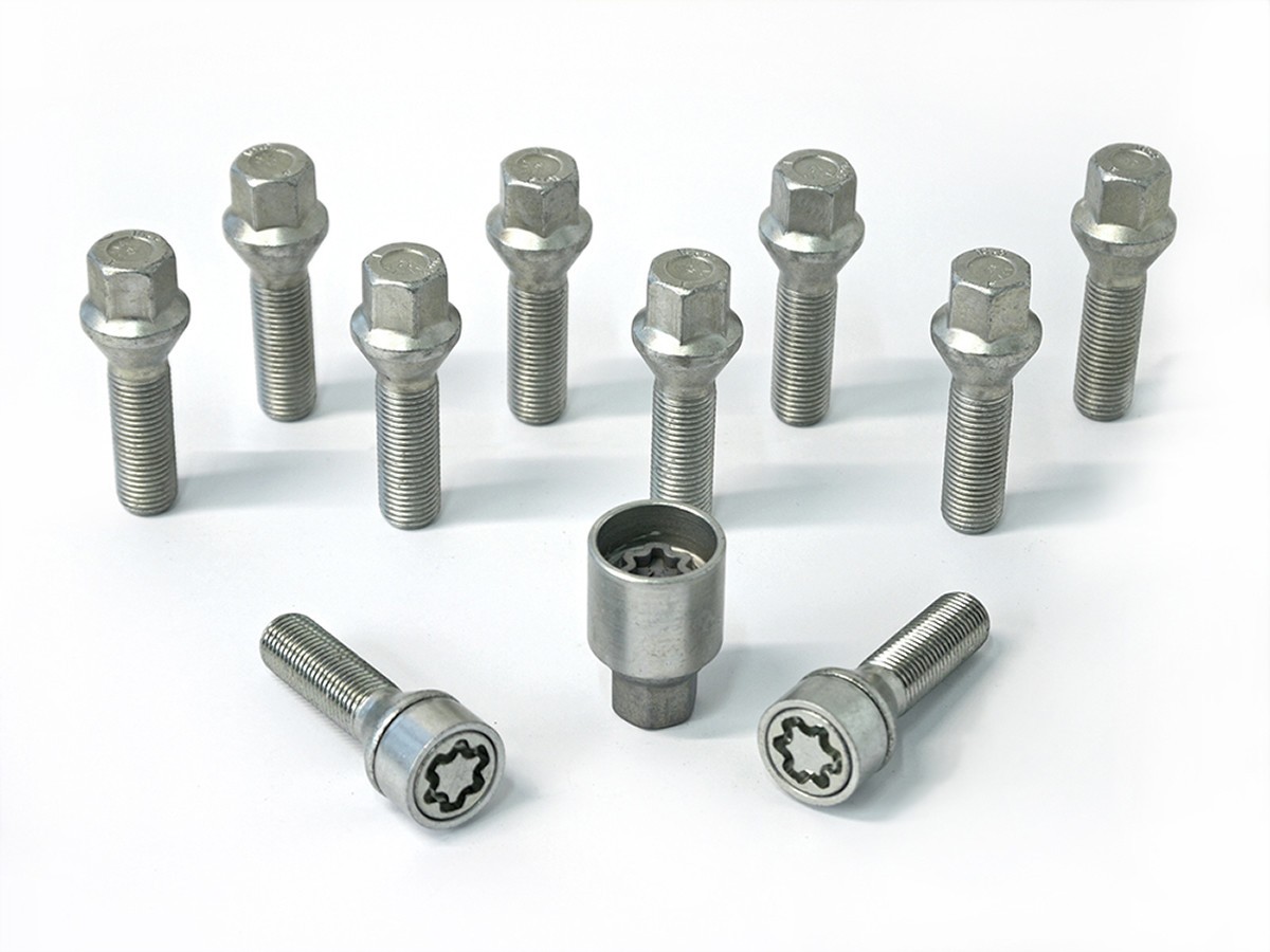 H&R 10x Kegelbundschraube M14x1,5x40mm SW17 1454001SET Radschraube Silber Image