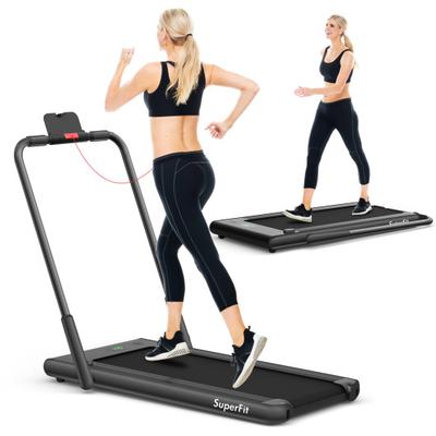 Costway 2-in-1 Folding Treadmill with Remote Contr...