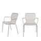 Lot de 2 fauteuils de jardin en métal beige