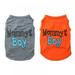 2-Pack Mommy s Boy Dog Shirt Male Puppy Clothes for Small Dog Boy Chihuahua Yorkies Bulldog Pet Cat Outfits Tshirt Apparel (X-Small Gray+Orange)